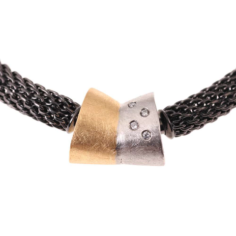 Stainless Steel with 18k Gold Accent Triangular Shape Connector
