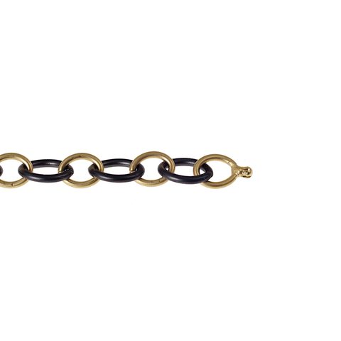 Mixed Metal Chain with 23.5k Gold & Silver Mixed Rolo Chain