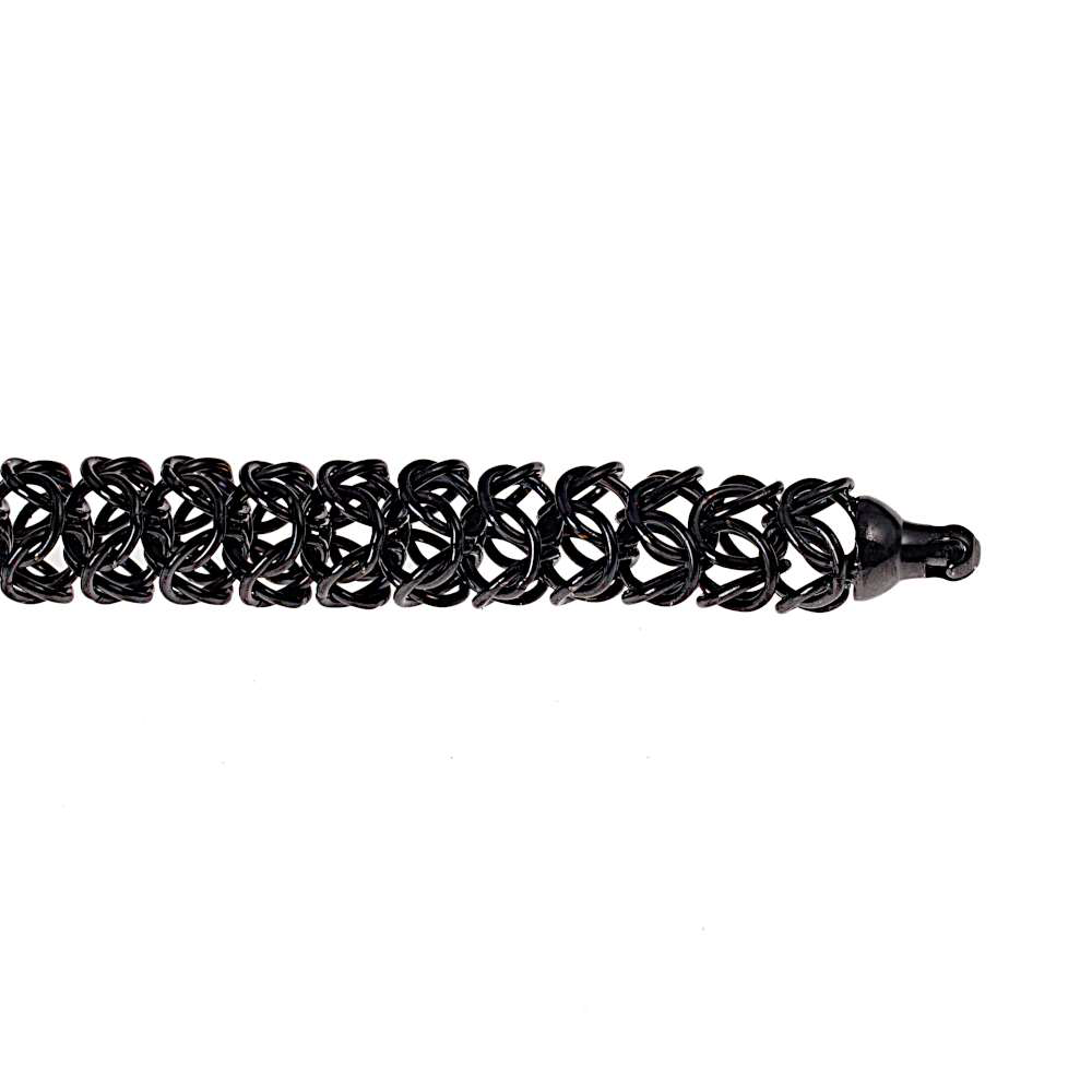 Vario Clasp Black PVD Super Flexible Mesh Ring Chain 6 mm