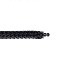 Diamond Square Pendant with Triangular Steel Connector on 18" Black Mesh Chain