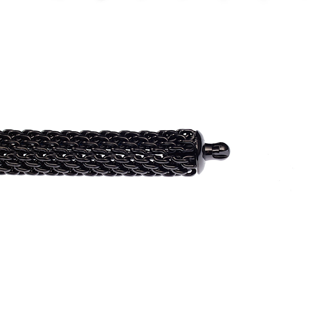Black Mesh Chain 6.5mm with PVD and Male Bayonet Connector Head