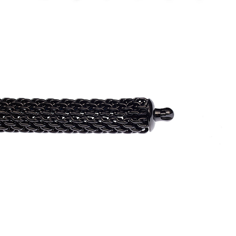 Black Silicone 4mm Round Choker with Stainless Steel Male Bayonet Connector Head