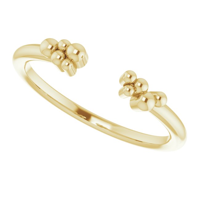 14K Gold Beaded Negative Space Ring