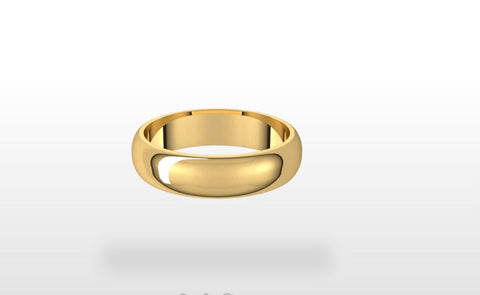 14K Gold 1 mm Half Round Wedding or Stackable Band