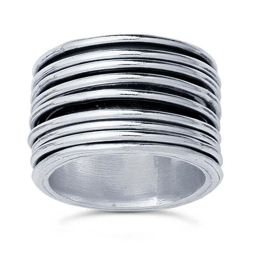 Sterling Silver Seven-Ring Spinner Band