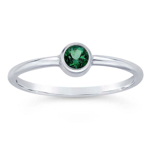 Bezel-set 4mm Gemstone Solitaire or Stacking Ring