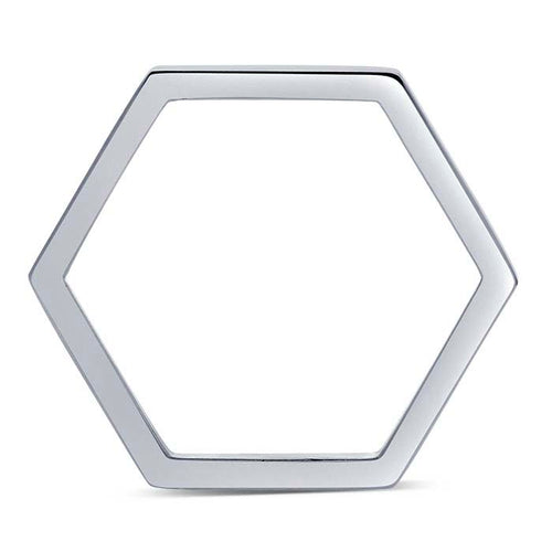 Sterling Silver Hexagon Stackable Ring