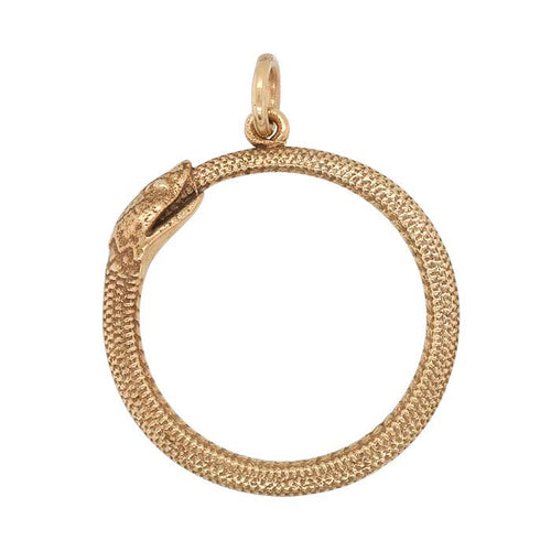 Bronze Ouroboros Snake Pendant