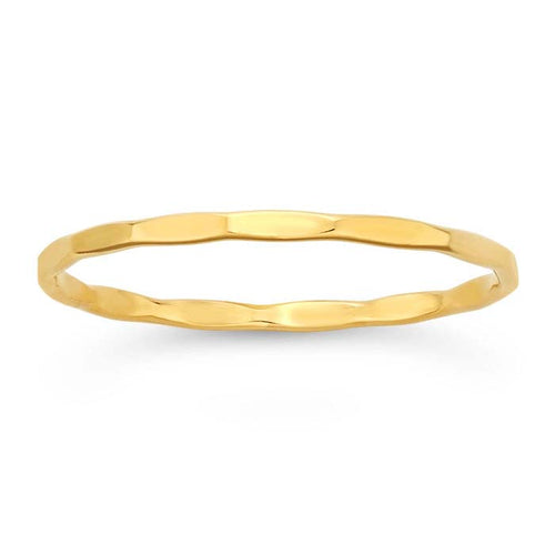 14K Gold Faceted Stackable Ring