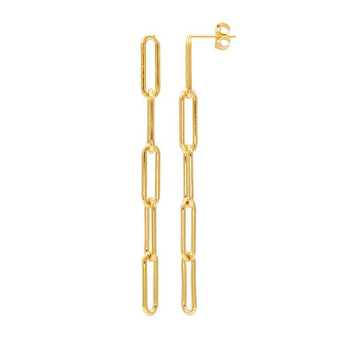 Paperclip 5 Links Gold-Filled Earrings