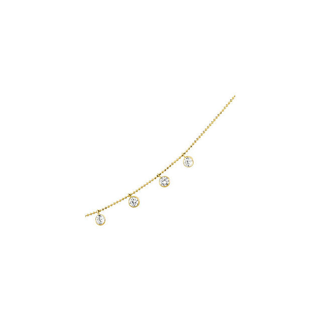 14k Gold Bezel Set Necklace - Lireille