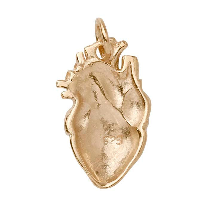 Bronze Anatomical Heart Charm