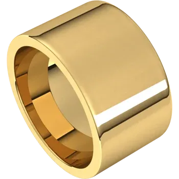 14k Yellow Gold 12 mm Flat Band with Comfort Fit