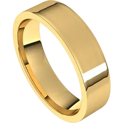 14K Gold 5 mm Flat Shape Light Comfort Fit Band