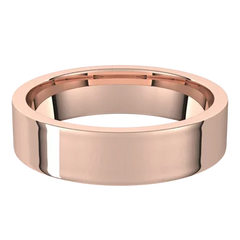 14K Gold 5 mm Flat Shape Light Comfort Fit Band