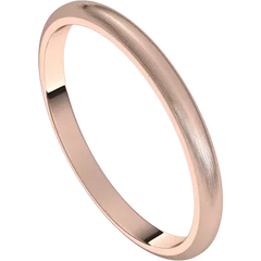 14k Yellow Gold 2 mm Half Round Classic Wedding Band with Silk Finish