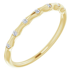 14K Gold .06 CTW Natural Diamond Stackable Ring