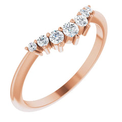 14K Gold 1/5 CTW Diamond Contour Band - Curved Wedding Ring