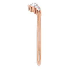 14K Gold 1/5 CTW Diamond Contour Band - Curved Wedding Ring