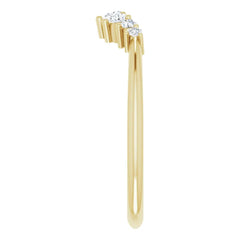 14K Gold 1/5 CTW Diamond Contour Band - Curved Wedding Ring