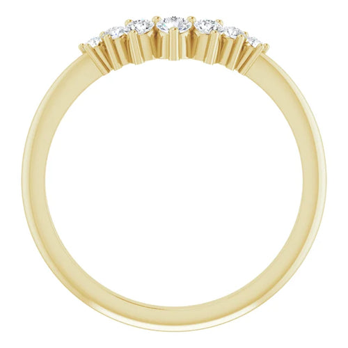 14K Gold 1/5 CTW Diamond Contour Band - Curved Wedding Ring