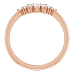 14K Gold 1/5 CTW Diamond Contour Band - Curved Wedding Ring