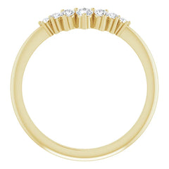 14K Gold 1/5 CTW Diamond Contour Band - Curved Wedding Ring