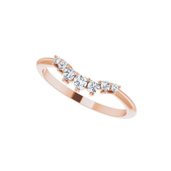 14K Gold 1/5 CTW Diamond Contour Band - Curved Wedding Ring