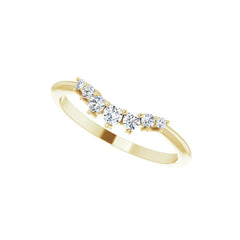14K Gold 1/5 CTW Diamond Contour Band - Curved Wedding Ring