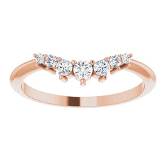14K Gold 1/5 CTW Diamond Contour Band - Curved Wedding Ring