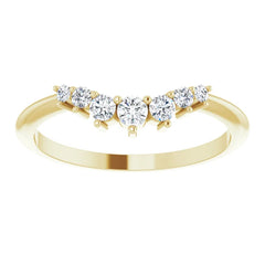 14K Gold 1/5 CTW Diamond Contour Band - Curved Wedding Ring