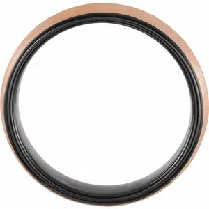 18K Rose Gold PVD & Black PVD Done Shape Tungsten Band