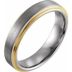 18K Yellow Gold PVD Tungsten Band