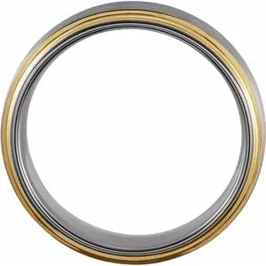 18K Yellow Gold PVD Tungsten Band