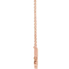 14K Gold 1/5 CTW Natural Diamond Fringe Bar 18" Necklace