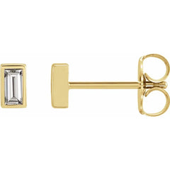 14K Gold 1/5 CTW Diamond Bezel-Set Earrings