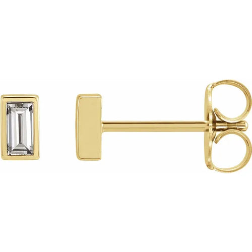 14K Gold 1/8 CTW Diamond Bezel-Set Earrings