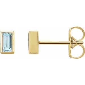 14K Gold 0.28 CTW Sky Blue Topaz Bezel-Set Earrings