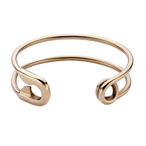 Bronze Safety Pin-Style Cuff Bracelet