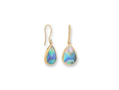 22K Yellow Gold Reversible  "Abby" Drop Earrings with Pear Shape Abalones