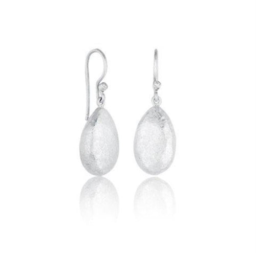 Sterling Silver "Amanda" Medium Size Almond Drop Earrings, Sterling silver diamond ear wires