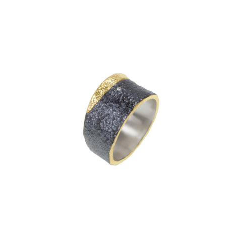 Apostolos Men's Ring with Gold Edges
