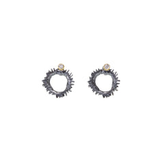 Edgy Earrings with Champagne Diamonds