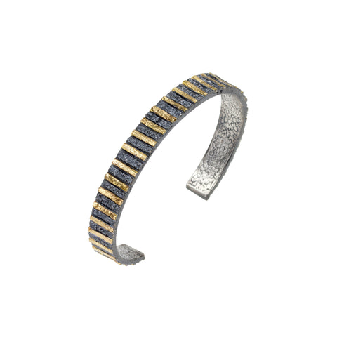 Apostolos Men's Gold and Silver Cuff Bracelet