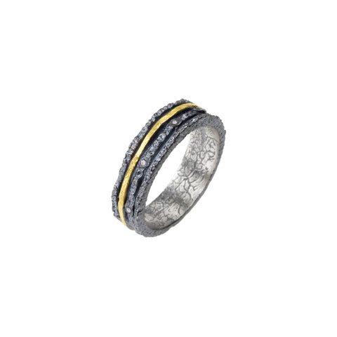 Apostolos Men's Ring with Gold Edges
