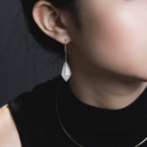 Black Gold Emerald Earrings - L