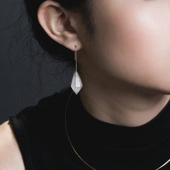 White Gold Crystal Drop Earrings