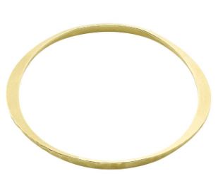 Alternating Flat and Round Hammered-Edge Bangle Bracelet