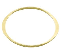 14k Gold Alternating Flat and Round Hammered-Edge Bangle Bracelet
