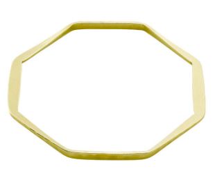 Flat Octagon Hammered Bangle Bracelet